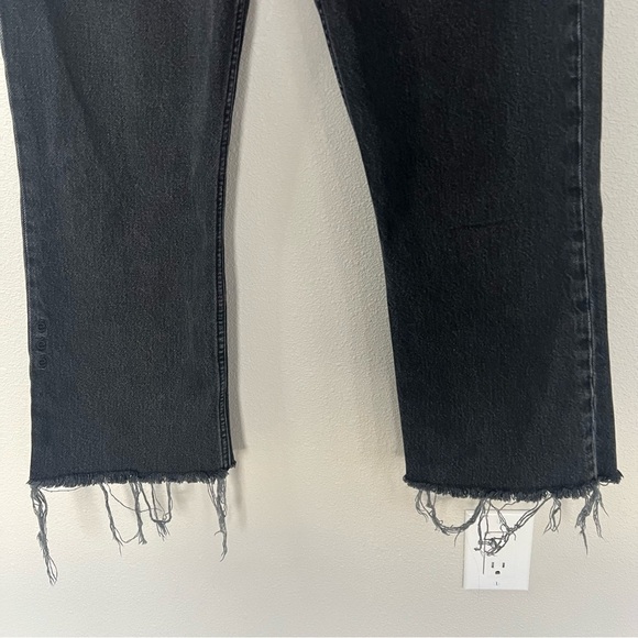 Etica Josie High Waist Raw Hem Flare Jean Obsidian Black Denim Casual Women’s 29 - Picture 5 of 10